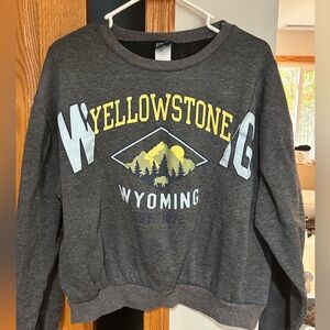 Modern Lux OverSized Yellowstone Graphic Charcoal Sweatshirt